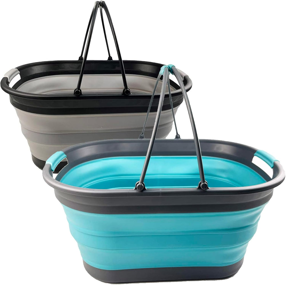 SAMMART 38L (10 Gallons) Collapsible Plastic Laundry Basket - Foldable Storag...