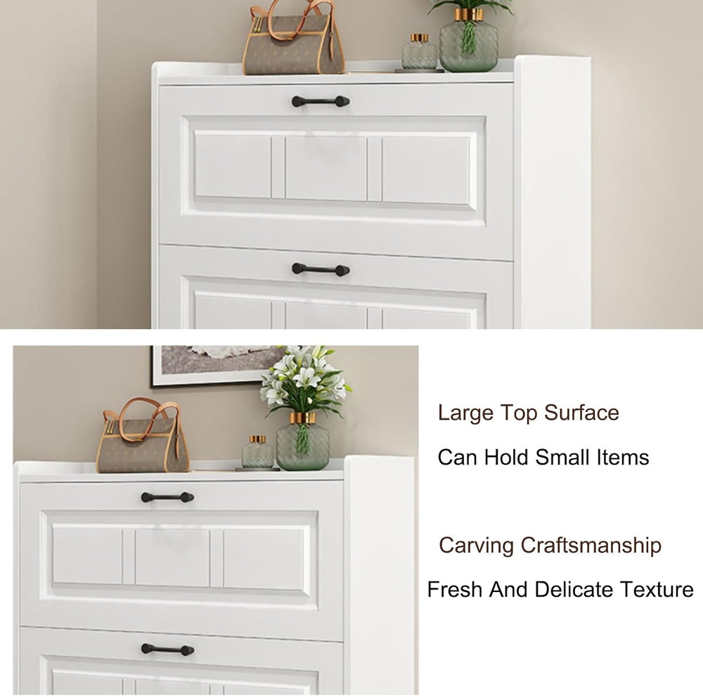 Shoe Cabinet with 3 Flip Drawers, Shoe Cabinet Storage for Entryway, Vertical...