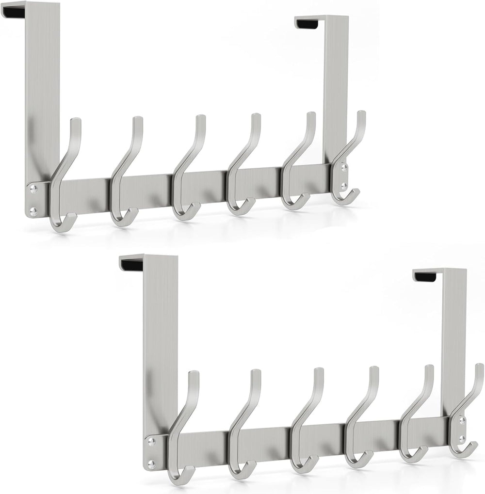 Uross (2 Pack Foldable Over The Door Hooks, Heavy Duty Over Door Hanger, Behi...