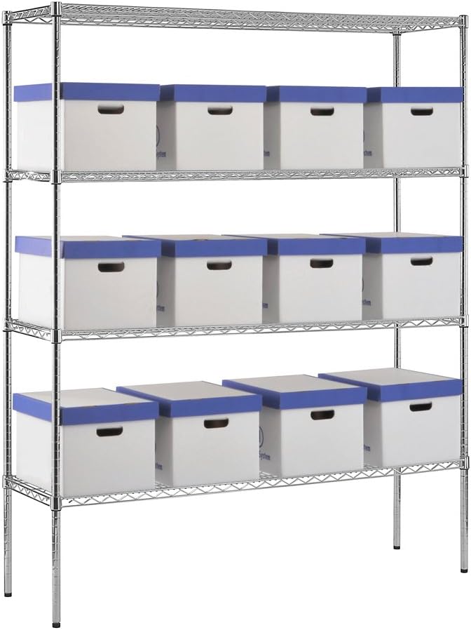 Sandusky WS601874-C Chrome Steel Heavy Duty Adjustable Wire Shelving, 2400 lb...