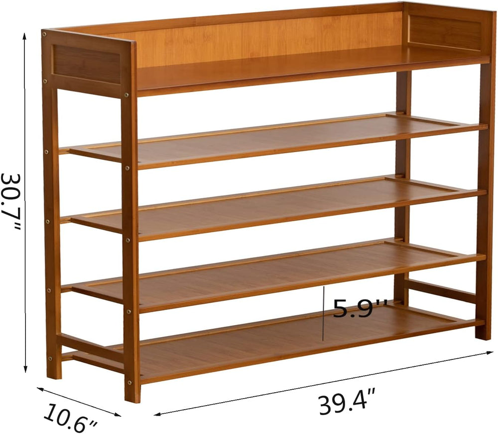 Bamboo Shoe Rack Organizer, 5 Tier Shoe shelf Storage Organizer, For Entryway...