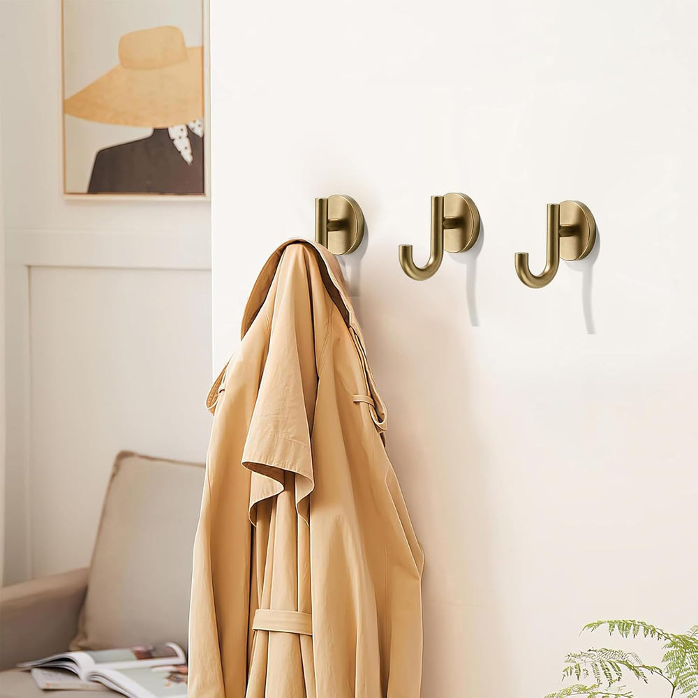 3 Pack 3 Inch Zinc Alloy Champagne Bronze Towel Hooks for Bathroom