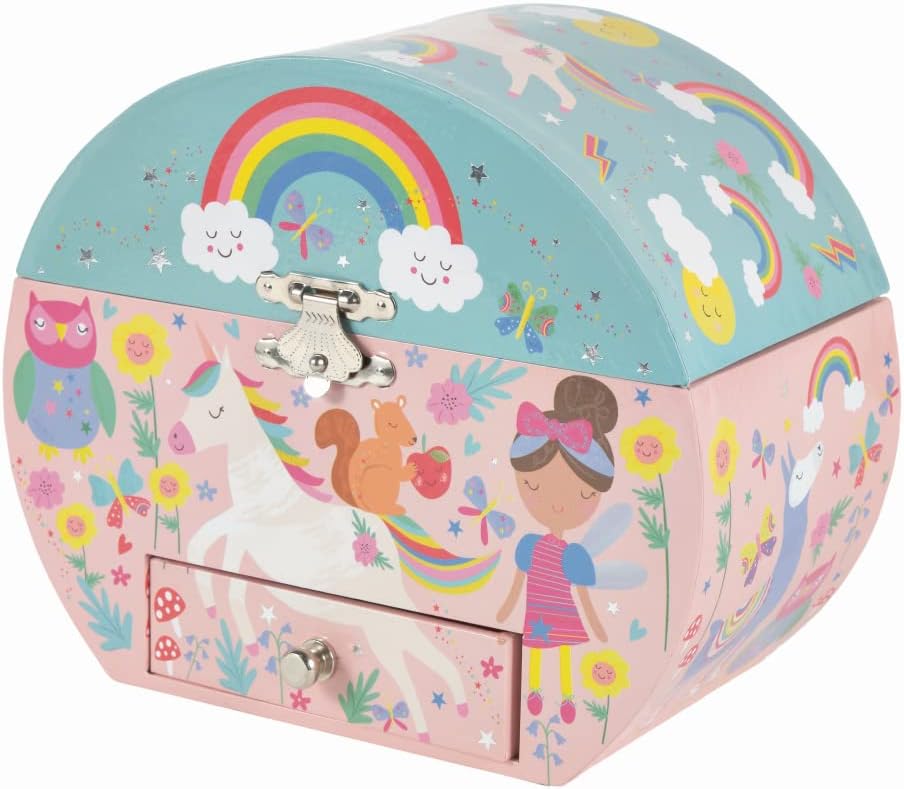 Floss & Rock 43P6388 Rainbow Fairy Musical Box Oval Shape Jewelry