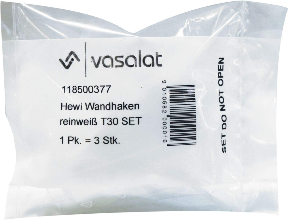 vasalat HEWI Wall Hooks Depth 30 mm Set of 3 Polyamide Pure White