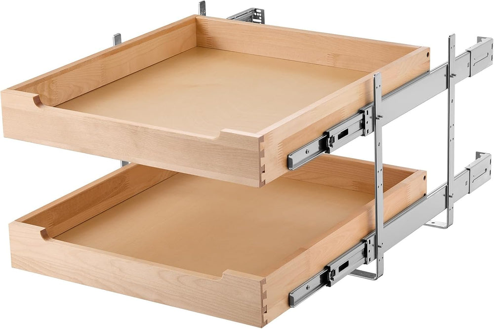 VEVOR 2 Tier Pull Out Cabinet Organizer, 20" W x 21" D Cabinet Draw...