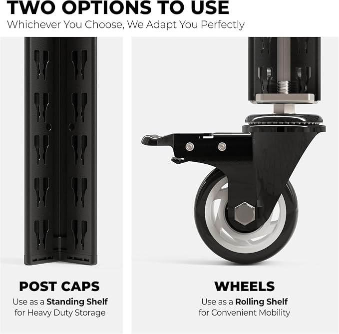 HOMEDANT House 5-Tier Metal Rolling Cart Shelf Rack Casters Heavy Duty