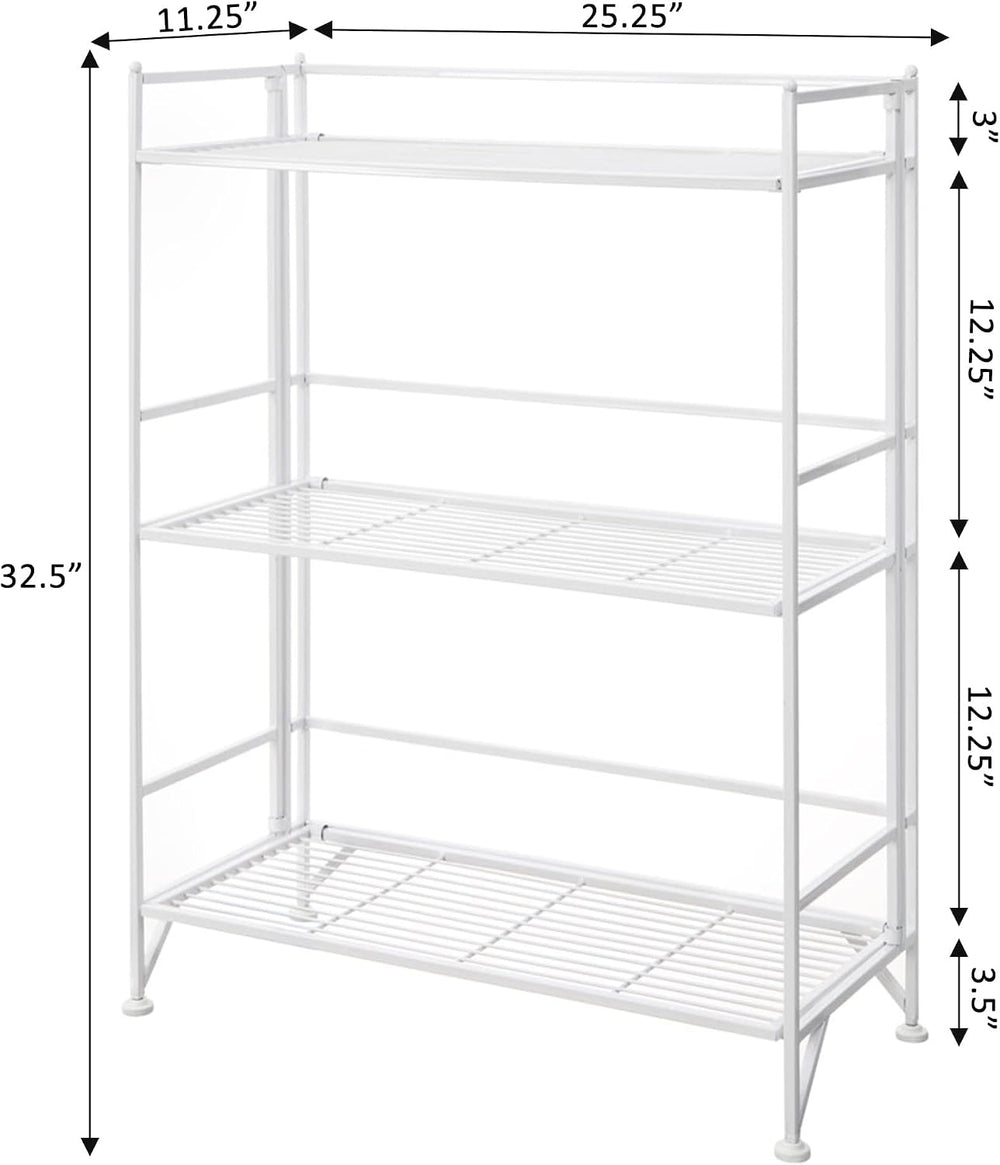 Convenience Concepts Xtra Storage Shelves - 3-Tier Wide Folding Metal Storage...