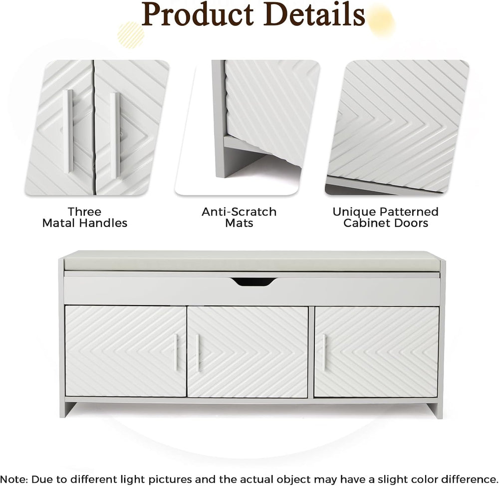ECOTOUGE Storage Bench, Shoe Bench with Lift Top Storage, Entryway Bench with...