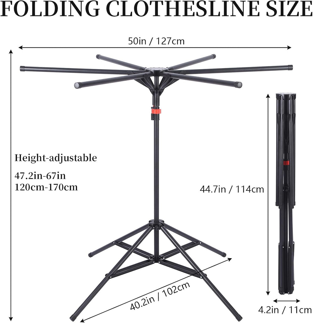 4-Leg Clothes Drying Rack with 6 Adjustable Poles for Indoor/Outdoorr,Clothin...