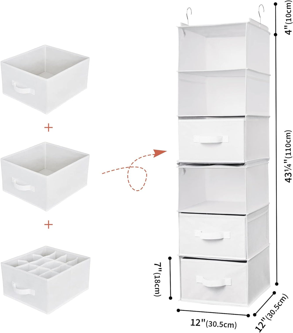 GRANNY SAYS Hanging Closet Organizer, 5 Drawers, 6 Shelves, 4 Pockets