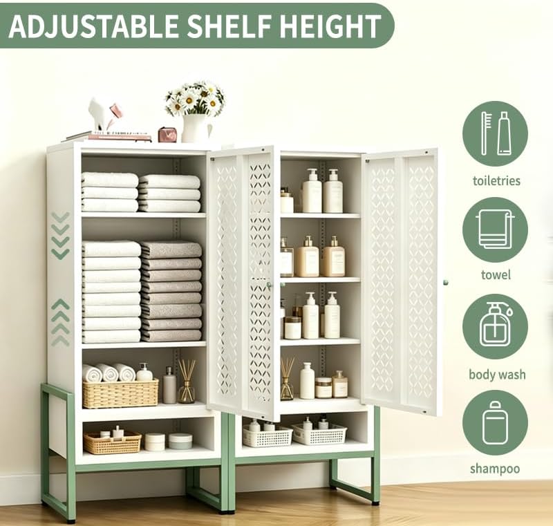 Outdoor Metal Storage Cabinet (W17.98 × D13.8 × H42.5)