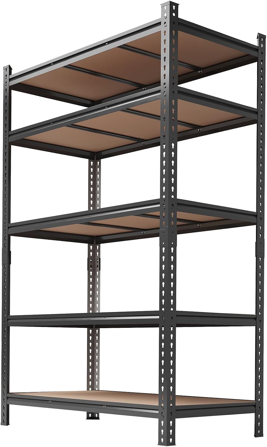 GarveeLife Heavy Duty Adjustable Metal Storage Rack - 5-Tier Utility Shelving...
