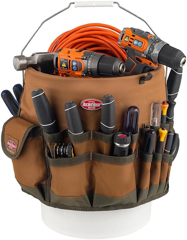 Bucket Boss Gatemouth 16 Tool Bag and Bucketeer Bucket Tool Organizer Bundle,...