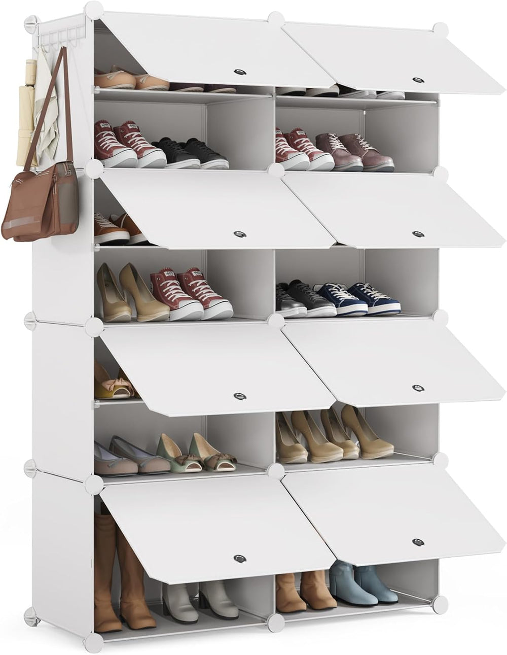 Mondeer Shoe Storage Cabinet, Modular Plastic Shoe Rack, Cube Shoe Organizer,...