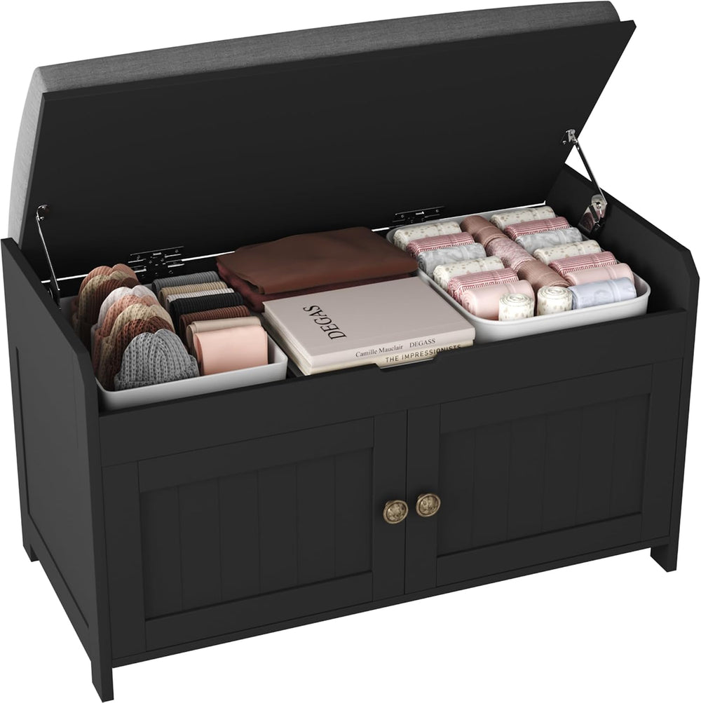 HOMEFORT 30" Shoe Bench with Lift Top Storage, Entryway Bench with Cushi...