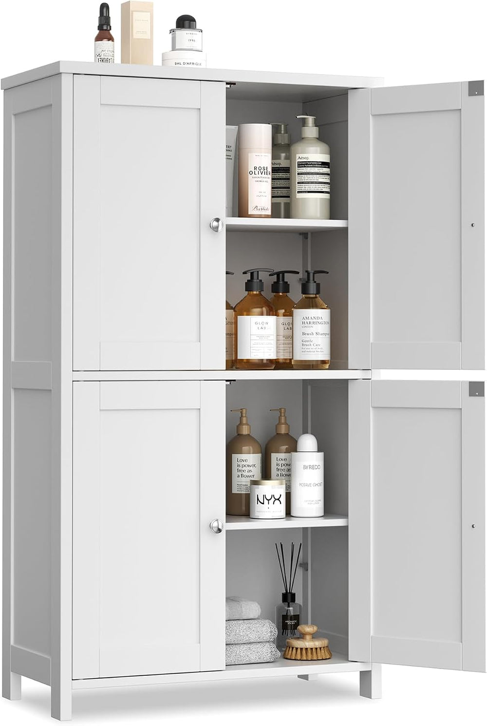 Vongrasig 43" Bathroom Storage Cabinet, Floor Cabinet with Doors, White