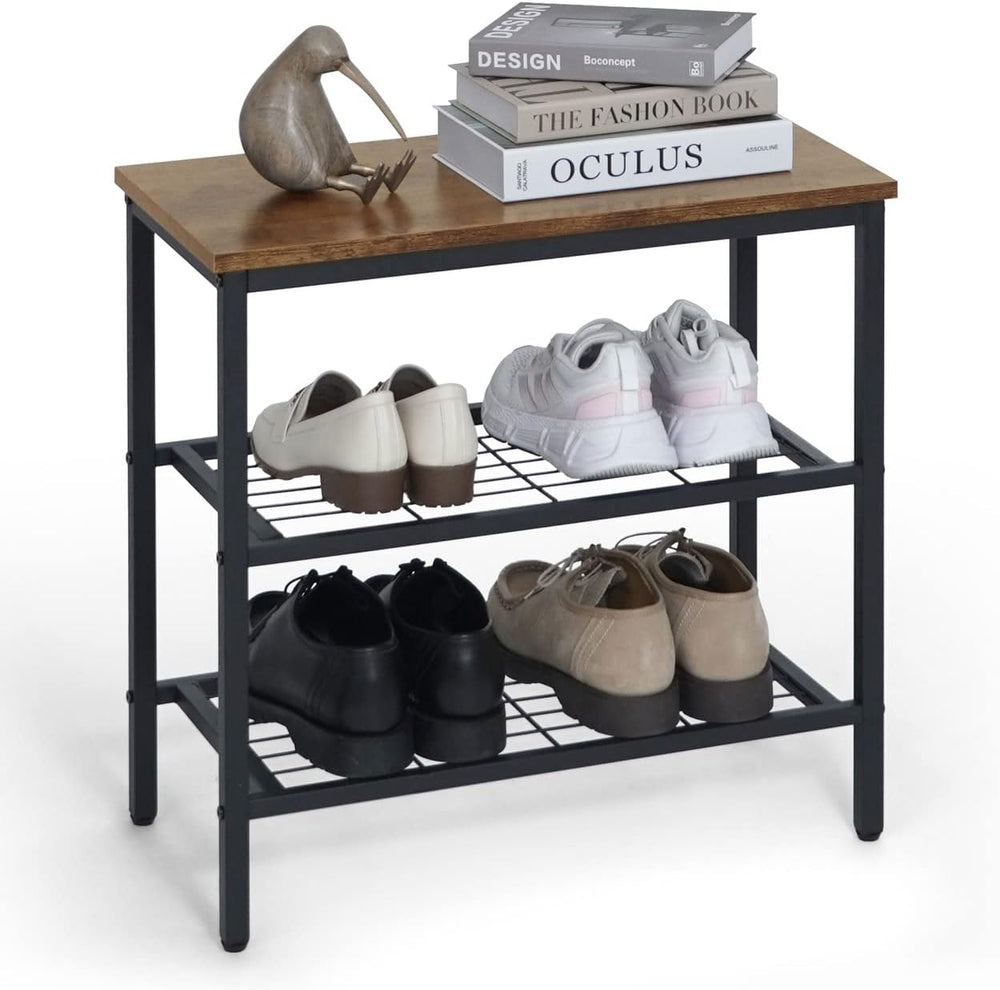 CAPHAUS 3-Tier Shoe Rack for Entryway, Mudroom Shoe Bench, Small Shoe Rack, M...