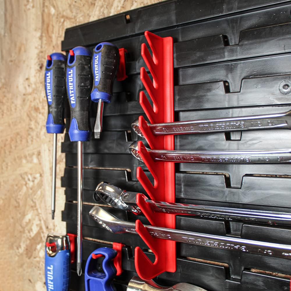 Faithfull FAIPAN12KIT Wall Mounted Organiser Storage Rack 22 Pieces, Includin...