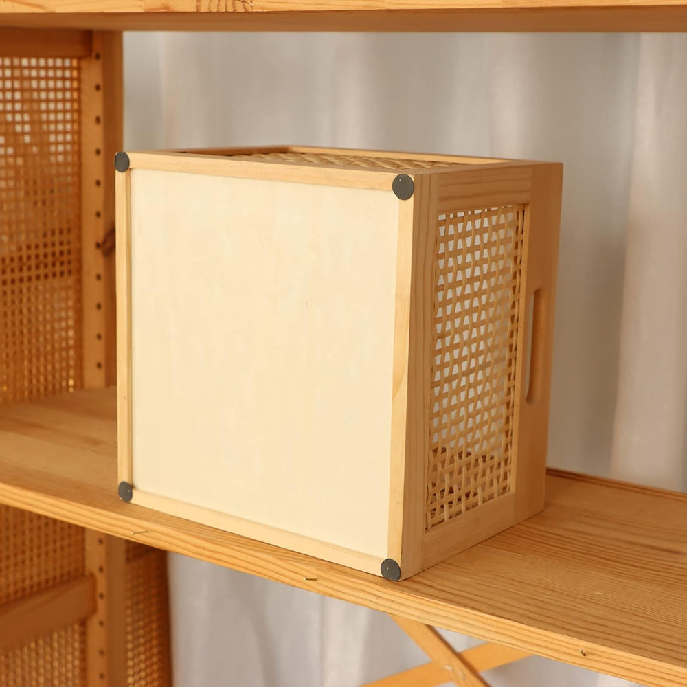 Wooden Bamboo Crate Woven Storage Box for Home,Office