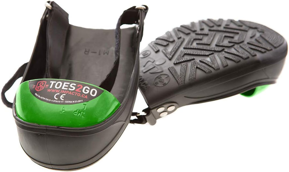 IMPACTO® TOES2GO Steel Toe Cap Overshoe Green Toe Lrg M13-16 - Protects Toe f...