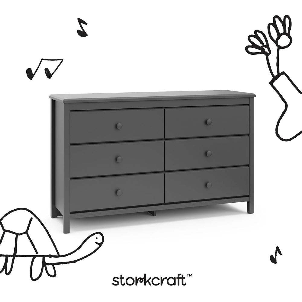 Storkcraft Alpine 6-Drawer Dresser, Gray