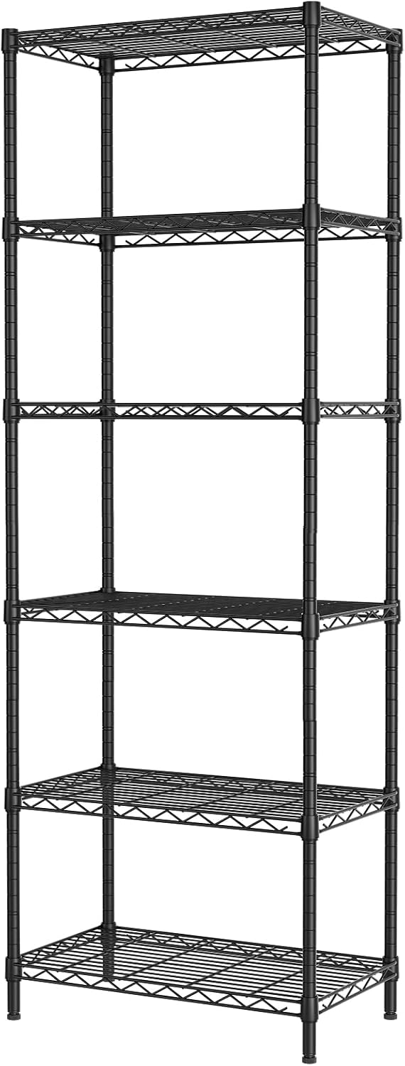 SINGAYE 6 Metal Shelves Wire Shelving Storage Shelf Adjustable Unit Pantry