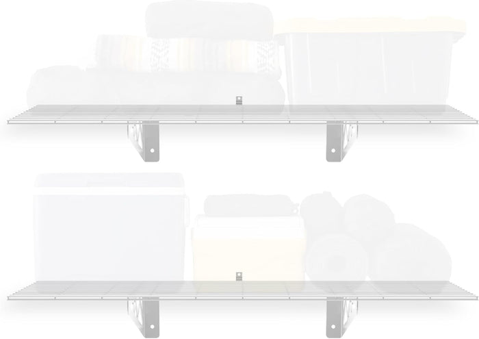MonsterRax 12x36 Garage Wall Shelf 2-Pack, 300lb, White