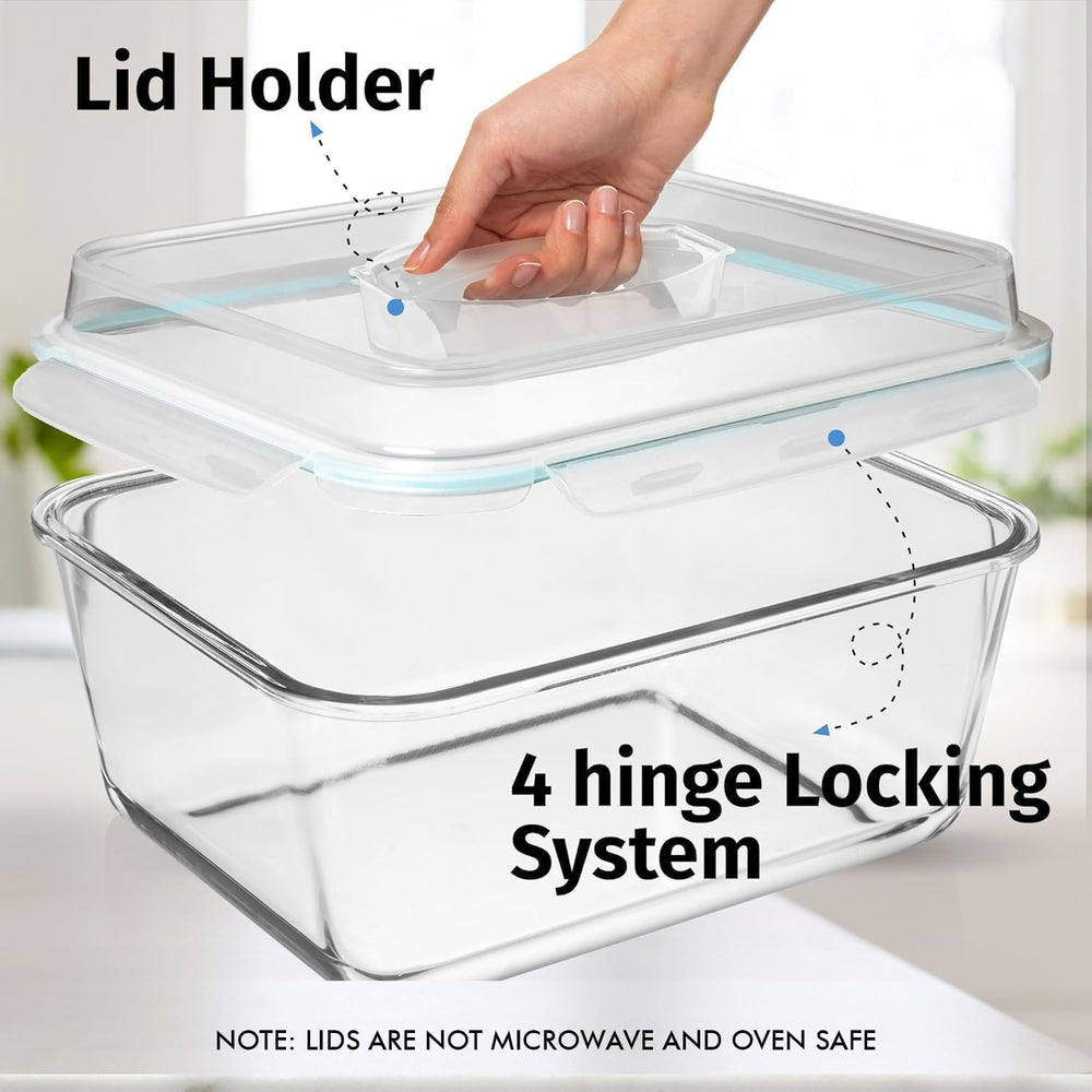6500 ML / 220 oz / 28 Cup LARGE Glass Food Storage Container with Airtight Lo...