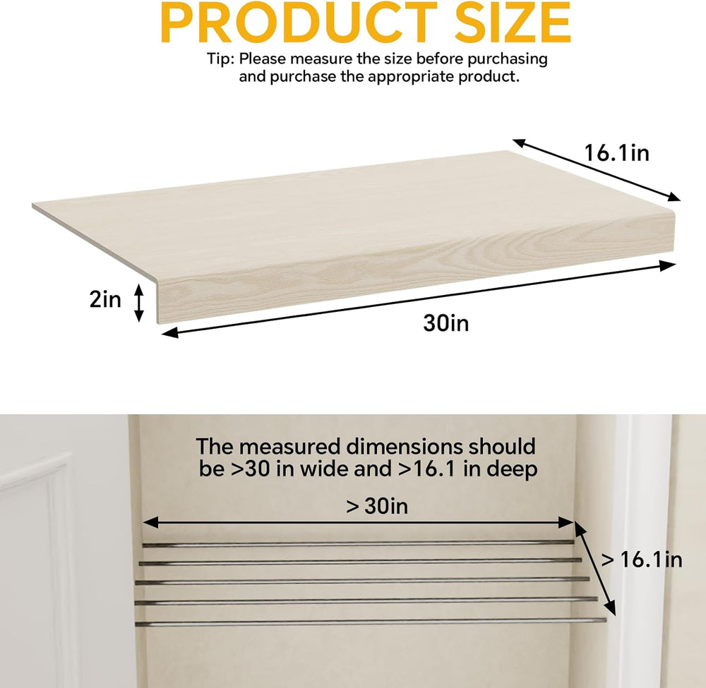 6 PCS Wire Rack Covers for Pantry Wood Grain, 30'' W * 16'' D...