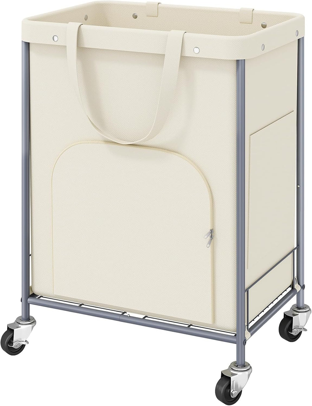170L Large Laundry Basket with Wheels, Rolling Laundry Hamper Easy Access Clo...