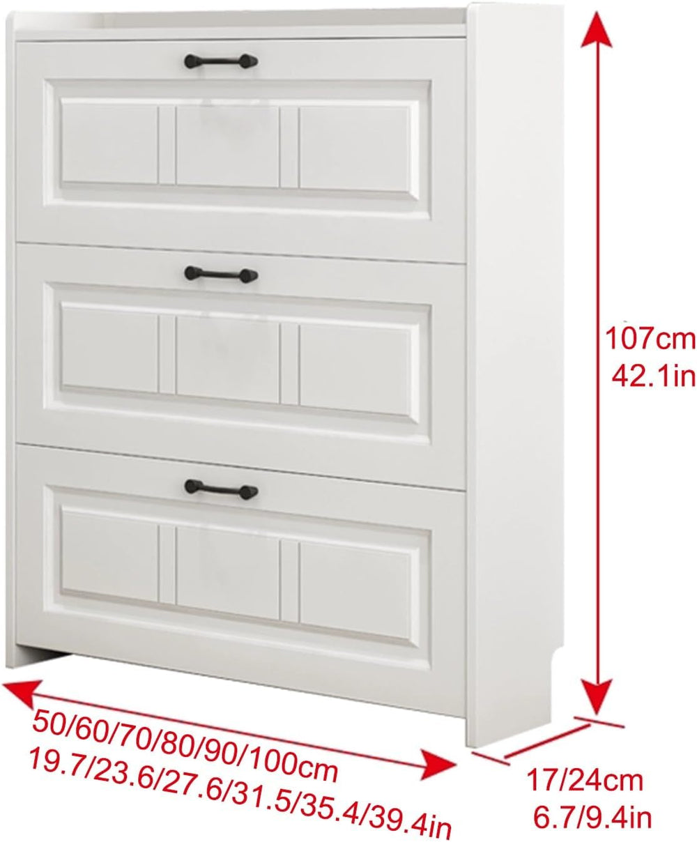 Shoe Cabinet with 3 Flip Drawers, Shoe Cabinet Storage for Entryway, Vertical...