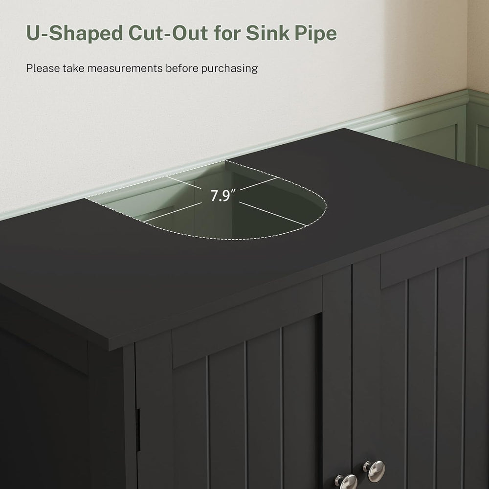 TEENFON Pedestal Sink Storage Cabinet, Under Sink Cabinet with 2 Doors & ...