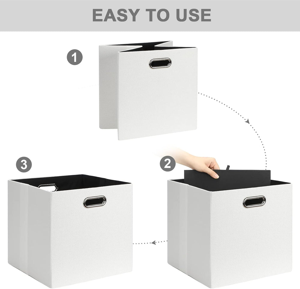Posprica Fabric Storage Cubes, 13x13 Collapsible Storage Bins with Dual Handl...