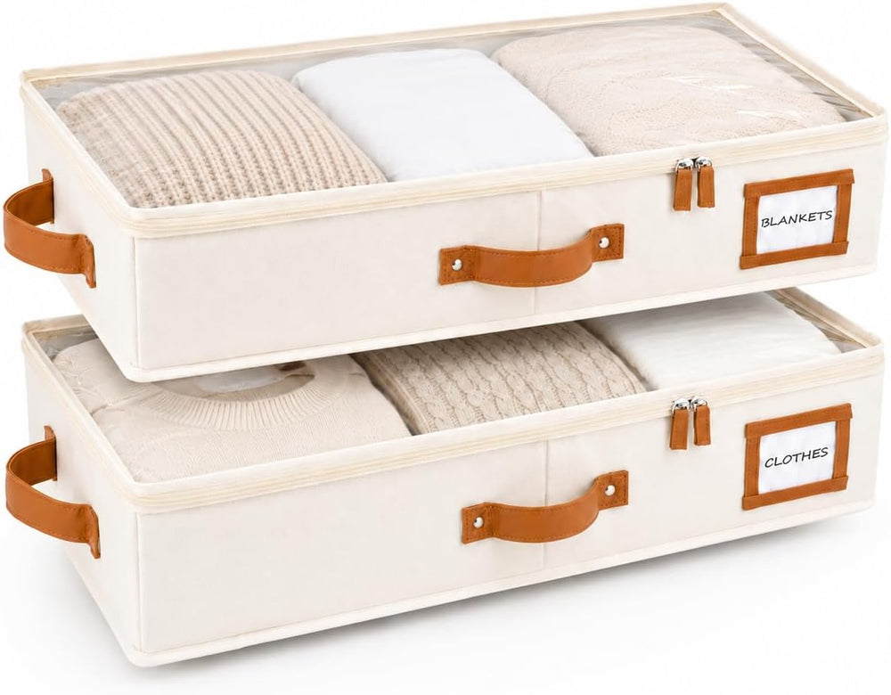 HOMELUX THEORY Under Bed Storage, Medium 2pc with Lid, Ivory