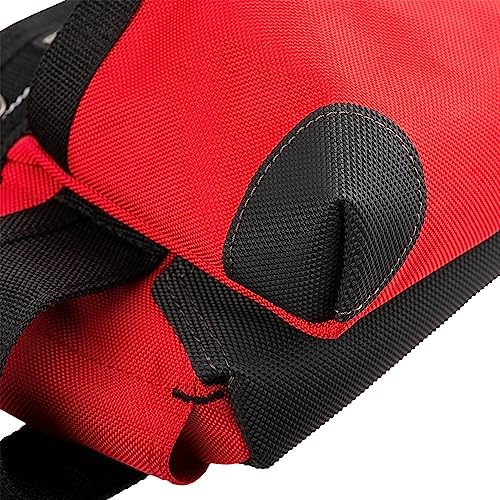 Bucket Boss 3 Tool Bag Tool Belt with Suspenders in Red, 55185-RD