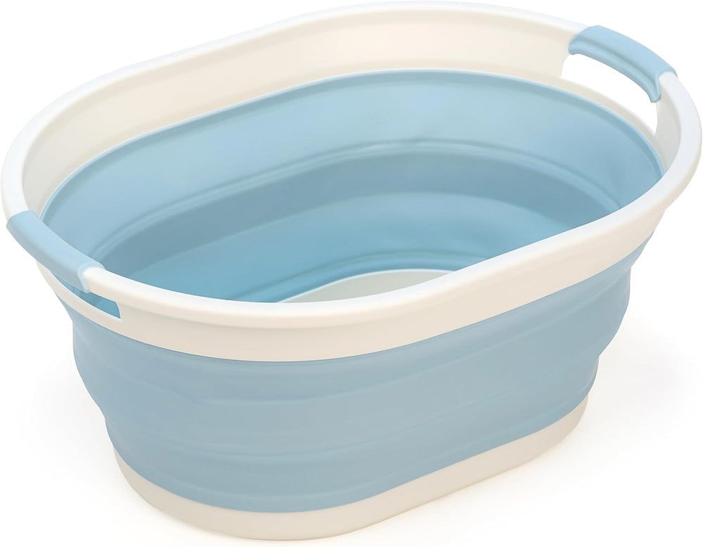 SAMMART 28L (7.4Gallons) Collapsible Plastic Laundry Basket - Oval Tub/Basket...
