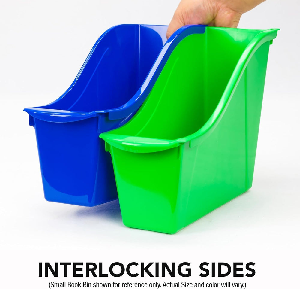 Storex Large Book Bin, Interlocking Plastic Organizer for Home, Office and Cl...