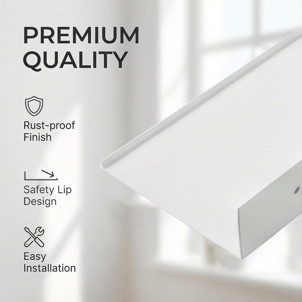 Z metnal White Floating Shelves, Wall Shelf, Metal Square Shelf for Display C...