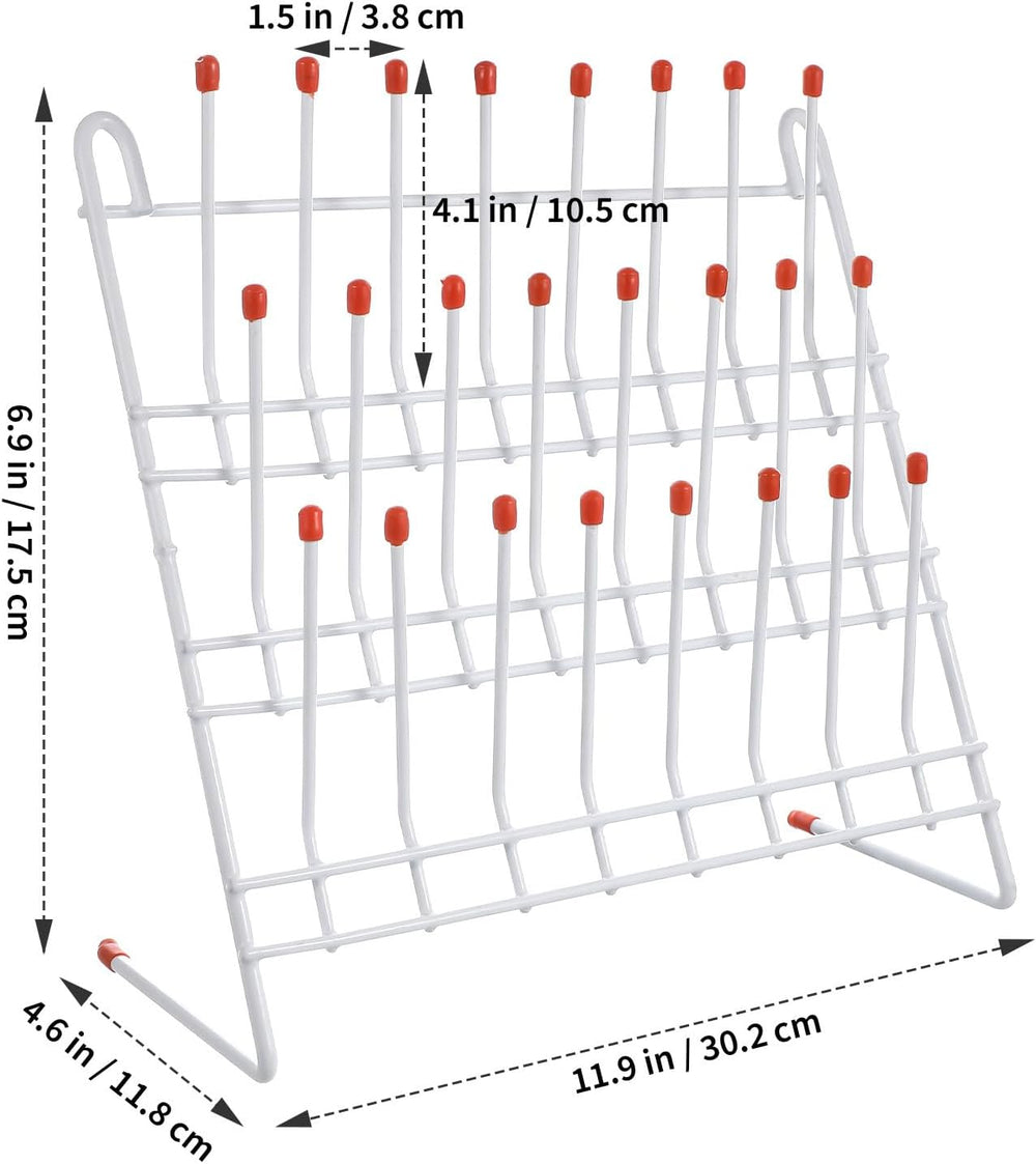 Laboratory Beaker Drying Rack 24-Position Test Tube Draining Holder 11.81X11....