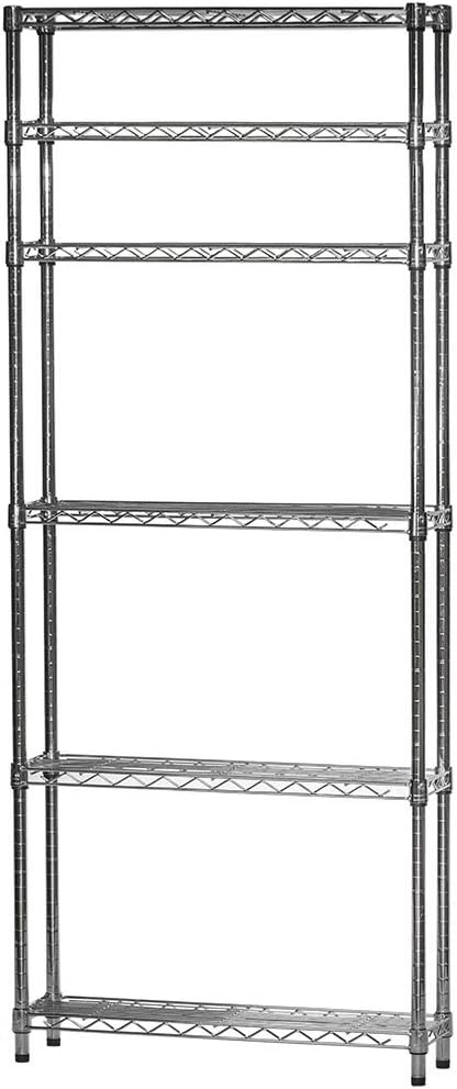 Shelving Inc. 8" d x 30" w x 96" h Chrome Wire Shelving with 6...