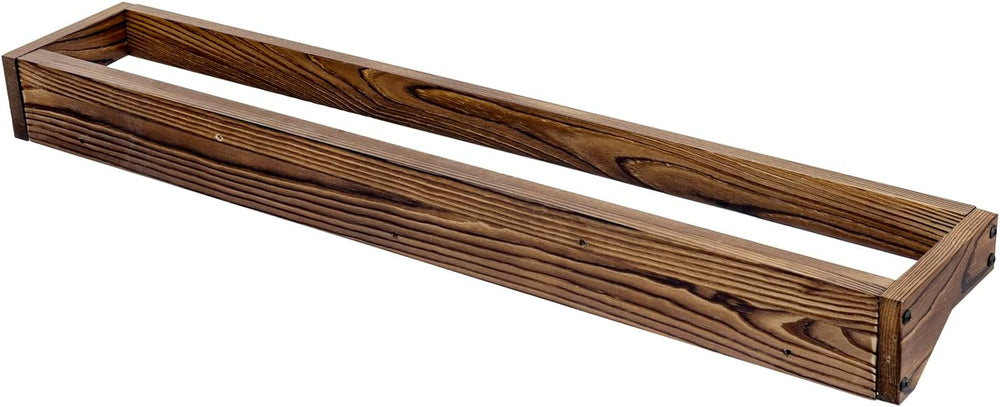 MyGift 30 Inch Rustic Burnt Wood Wall Shoe Rack Set of 4 Holds 12 Pairs