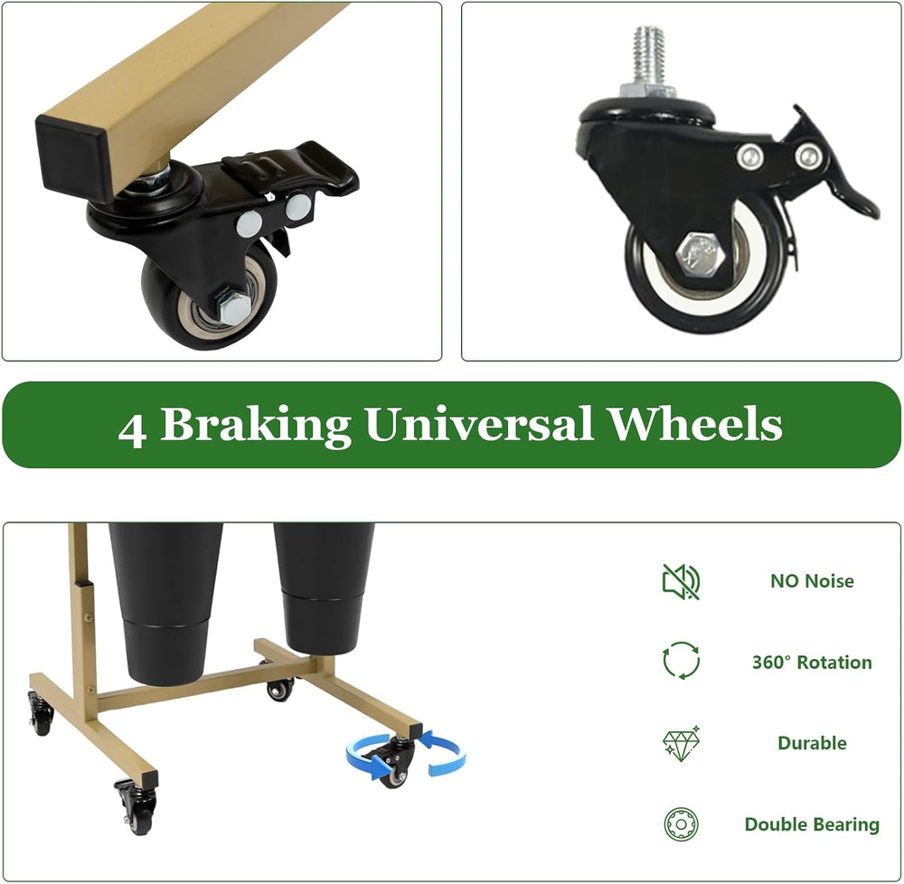 Flower Display Stand with 6 Pieces Bucket, Metal Plant Stand, Heavy Duty Movi...