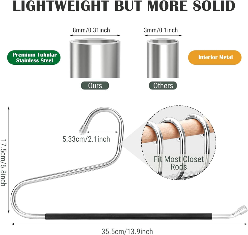 DOIOWN Open Ended Pants Hangers, Stainless Steel Jeans Hangers