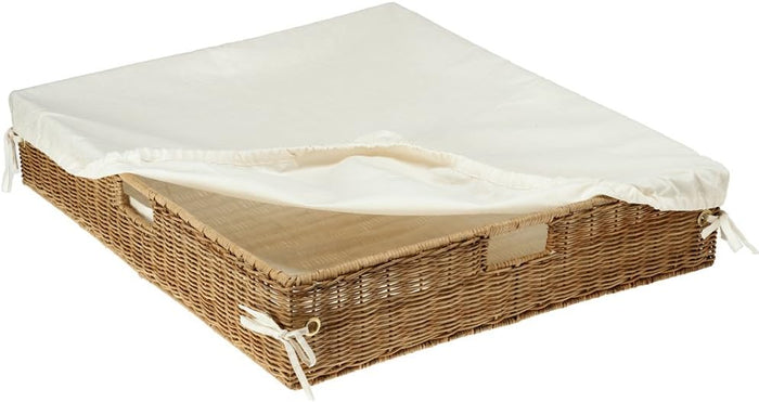 KOUBOO Wicker Under Bed Basket with Liner and Cover