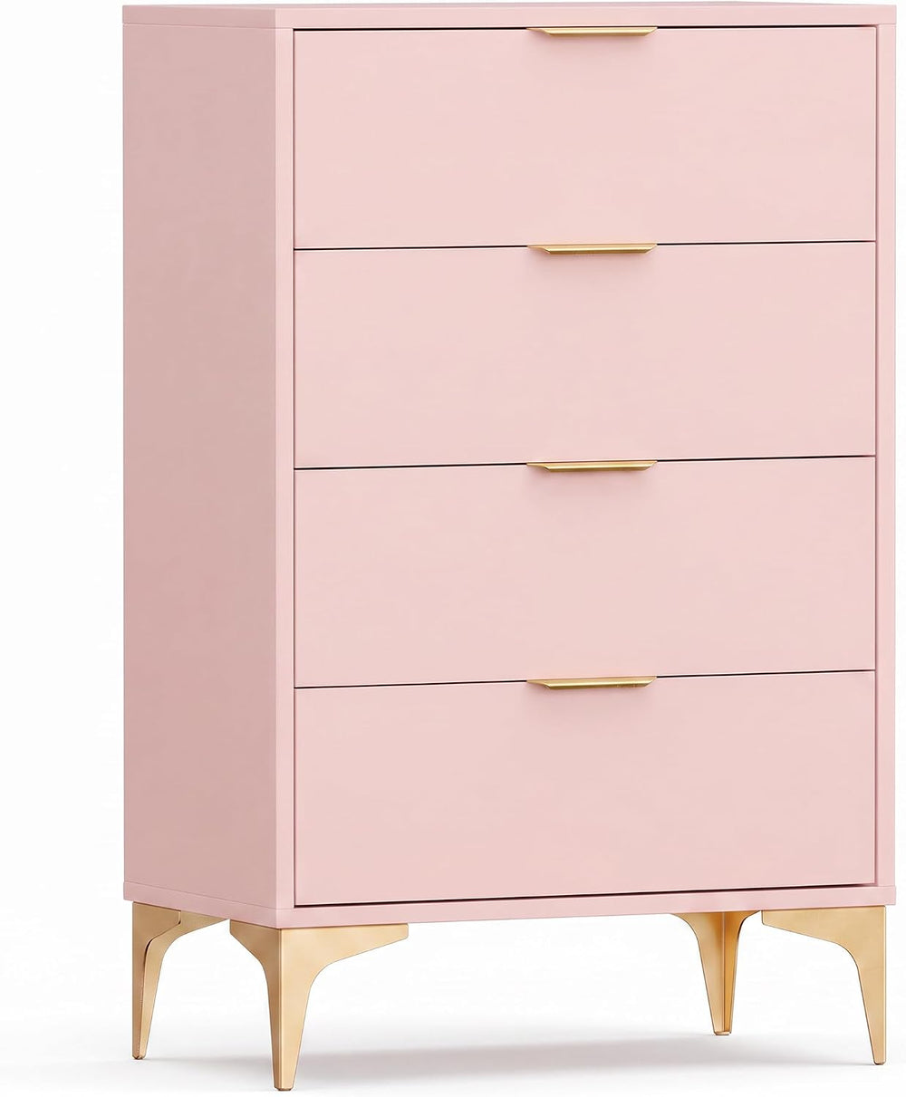 KIGOTY 4 Drawer Dresser for Bedroom, Modern Tall Dresser Storage Cabinet, Woo...