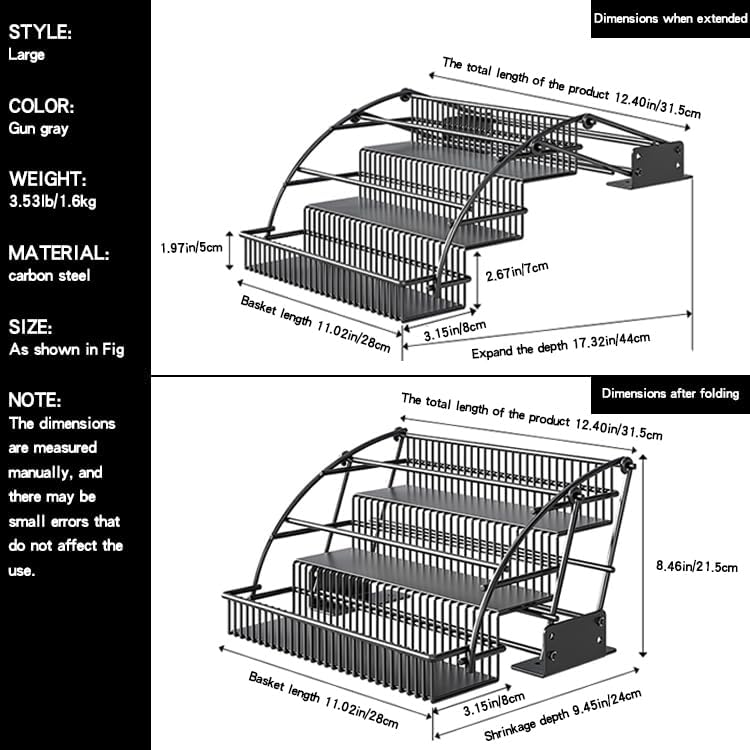 3-Tier Pull Down Spice Rack Organizer for Inside Cabinet Pantry Expandable Di...
