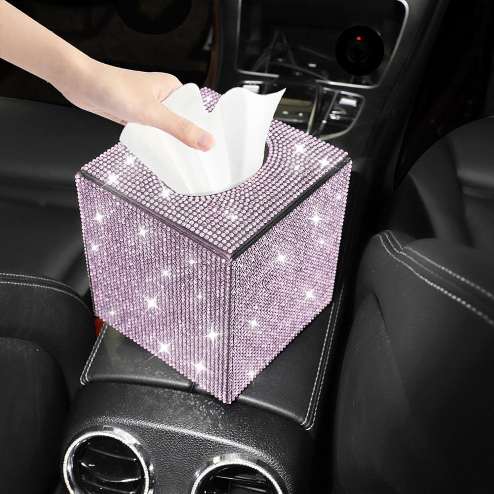 Bling Crystal Rhinestone Rectangular Tissue Box Cover - Sparkling Facial Napk...