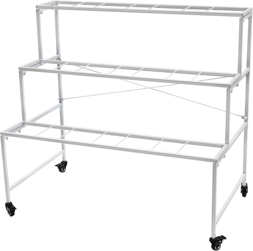 3-Tier Plant Stand Shelf with 12 Buckets, Flower Display Stand, Organizer, We...