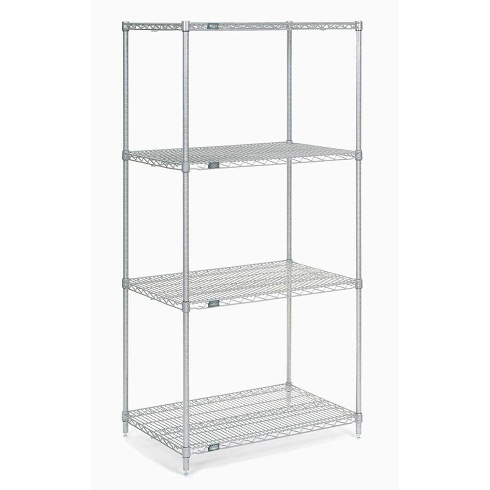 Nexel Adjustable Wire Shelving Unit, 5 Tier, Commercial Dry Storage Rack, 21&...