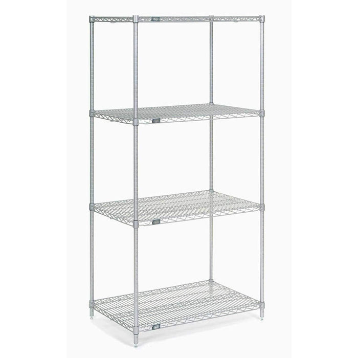 Nexel Adjustable Wire Shelving Unit, 5 Tier, Commercial Dry Storage Rack, 21" x 30" x 86", Chrome